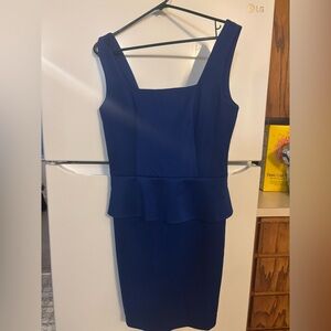 ECI Blue Peplum Sheath Dress